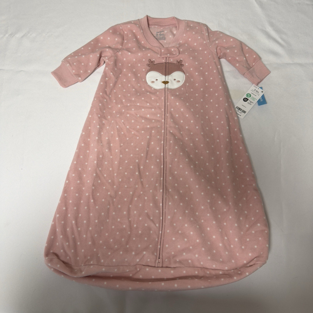 Carter's Baby Girl Fleece Sleep Bag Wearable Blanket 3-6 Months Owl Pink